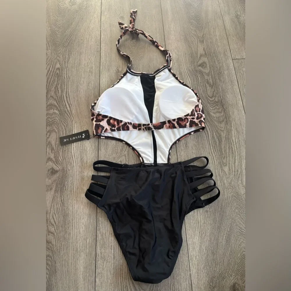 Tempt me Stylish Leopard Print One Piece Swimsuit